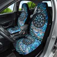 New Zealand Darts Personalised Car Seat Cover Aotearoa Silver Fern Blue Papua Shell Spirit