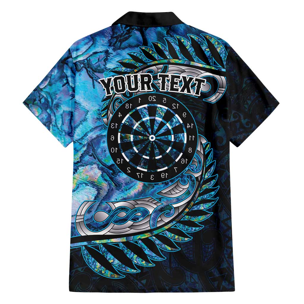 New Zealand Darts Personalised Family Matching Puletasi and Hawaiian Shirt Aotearoa Silver Fern Blue Papua Shell Spirit LT9 - Polynesian Pride