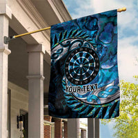 New Zealand Darts Personalised Garden Flag Aotearoa Silver Fern Blue Papua Shell Spirit