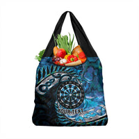 New Zealand Darts Personalised Grocery Bag Aotearoa Silver Fern Blue Papua Shell Spirit LT9 1-pack One Size Blue - Polynesian Pride
