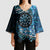 New Zealand Darts Personalised Kimono Sleeve Blouse Aotearoa Silver Fern Blue Papua Shell Spirit - Polynesian Pride