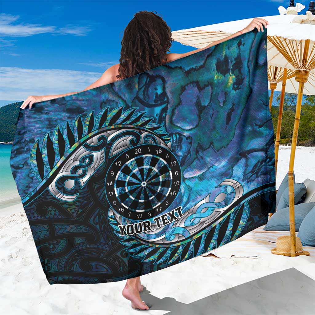 New Zealand Darts Personalised Sarong Aotearoa Silver Fern Blue Papua Shell Spirit