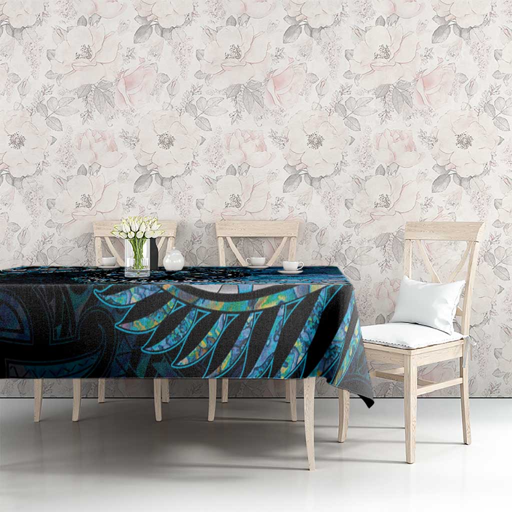 New Zealand Darts Personalised Tablecloth Aotearoa Silver Fern Blue Papua Shell Spirit