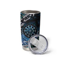 New Zealand Darts Personalised Tumbler Cup Aotearoa Silver Fern Blue Papua Shell Spirit LT9 - Polynesian Pride
