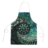 New Zealand Darts Personalised Apron Aotearoa Silver Fern Green Papua Shell Spirit - Polynesian Pride