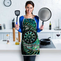 New Zealand Darts Personalised Apron Aotearoa Silver Fern Green Papua Shell Spirit - Polynesian Pride