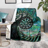 New Zealand Darts Personalised Blanket Aotearoa Silver Fern Green Papua Shell Spirit