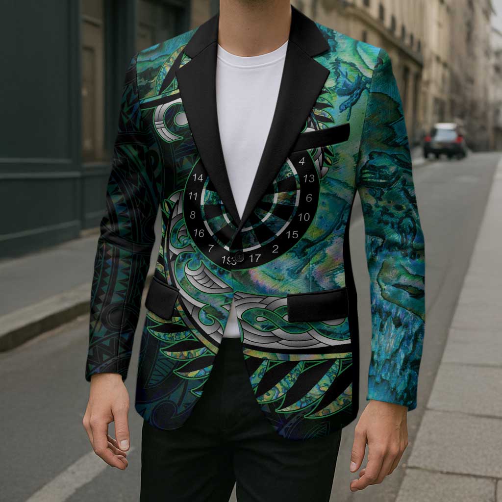 New Zealand Darts Personalised Blazer Aotearoa Silver Fern Green Papua Shell Spirit LT9 - Polynesian Pride