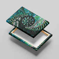 New Zealand Darts Personalised Canvas Wall Art Aotearoa Silver Fern Green Papua Shell Spirit