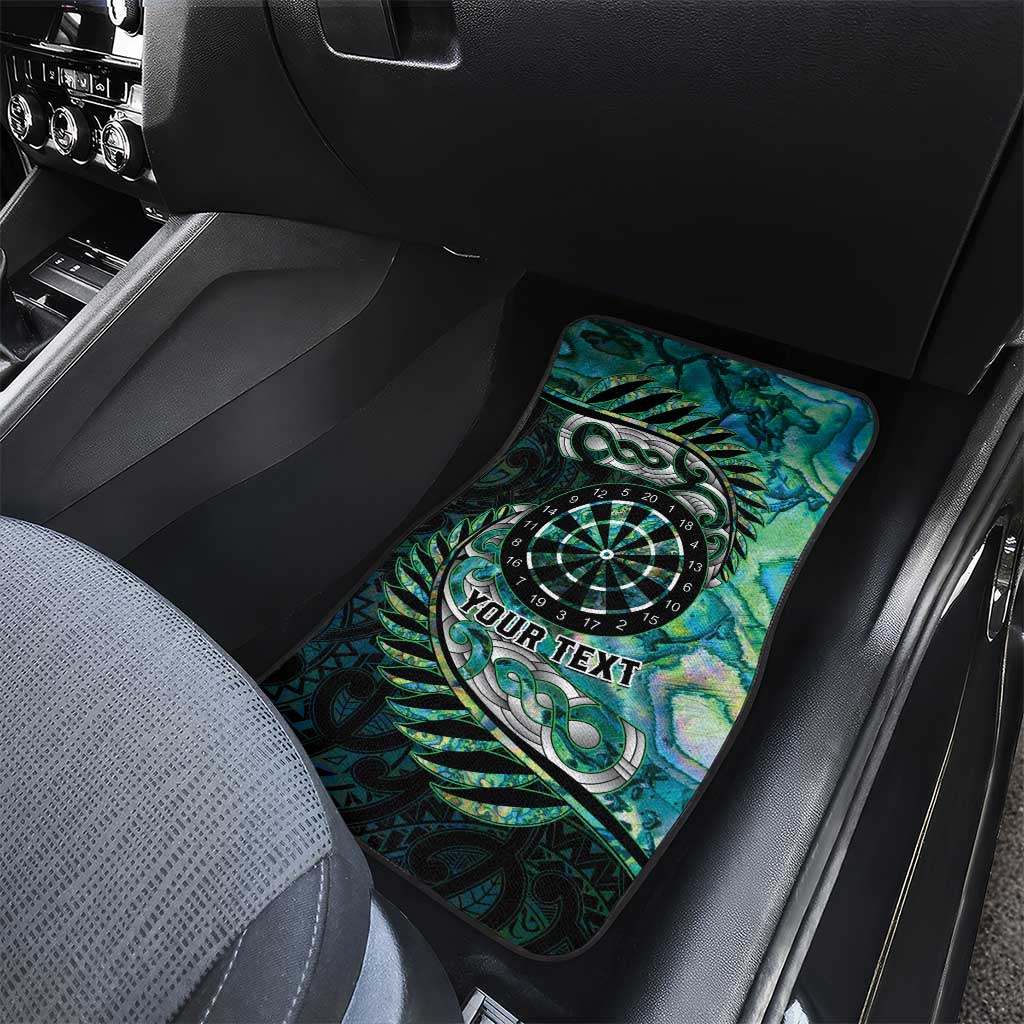 New Zealand Darts Personalised Car Mats Aotearoa Silver Fern Green Papua Shell Spirit