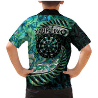 New Zealand Darts Personalised Family Matching Mermaid Dress and Hawaiian Shirt Aotearoa Silver Fern Green Papua Shell Spirit LT9 - Polynesian Pride
