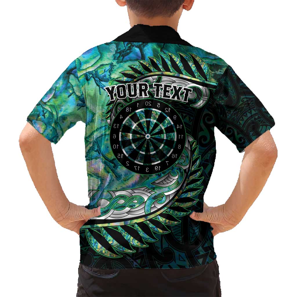 New Zealand Darts Personalised Family Matching Puletasi and Hawaiian Shirt Aotearoa Silver Fern Green Papua Shell Spirit LT9 - Polynesian Pride