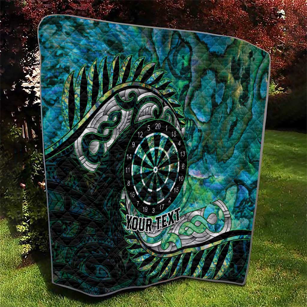 New Zealand Darts Personalised Quilt Aotearoa Silver Fern Green Papua Shell Spirit
