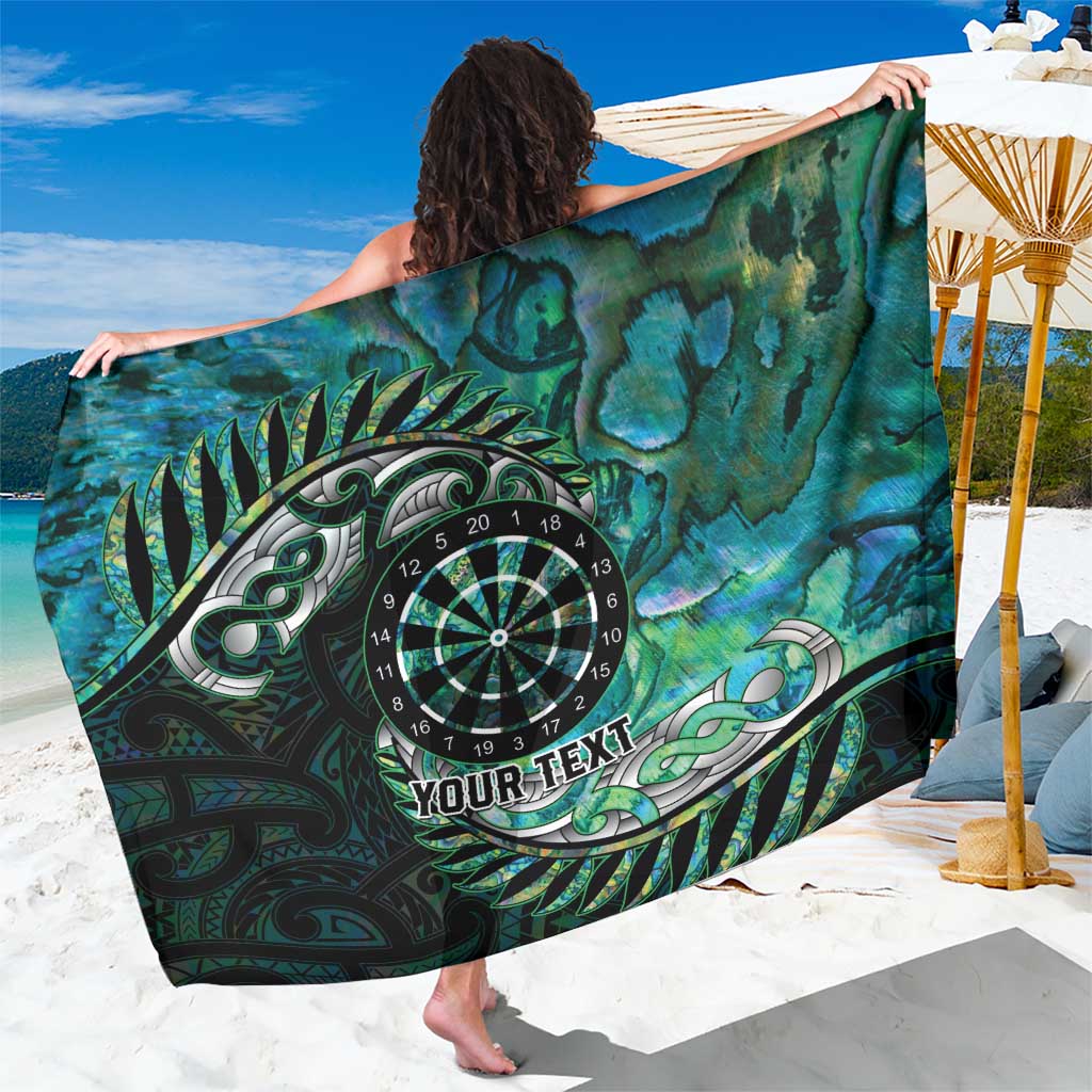 New Zealand Darts Personalised Sarong Aotearoa Silver Fern Green Papua Shell Spirit LT9 One Size 44 x 66 inches Green - Polynesian Pride
