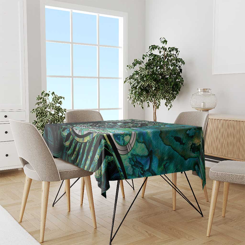 New Zealand Darts Personalised Tablecloth Aotearoa Silver Fern Green Papua Shell Spirit LT9 - Polynesian Pride