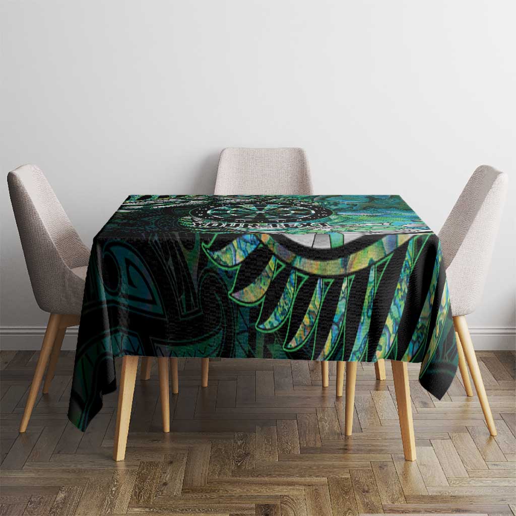 New Zealand Darts Personalised Tablecloth Aotearoa Silver Fern Green Papua Shell Spirit LT9 - Polynesian Pride