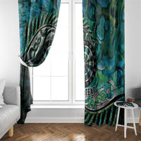 New Zealand Darts Personalised Window Curtain Aotearoa Silver Fern Green Papua Shell Spirit