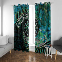 New Zealand Darts Personalised Window Curtain Aotearoa Silver Fern Green Papua Shell Spirit