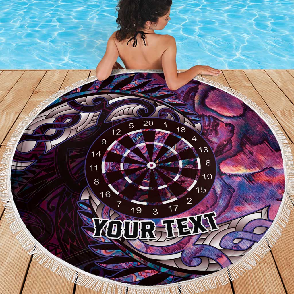 New Zealand Darts Personalised Beach Blanket Aotearoa Silver Fern Pink Papua Shell Spirit