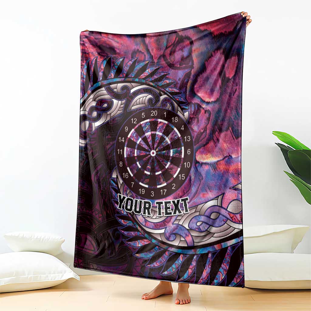 New Zealand Darts Personalised Blanket Aotearoa Silver Fern Pink Papua Shell Spirit