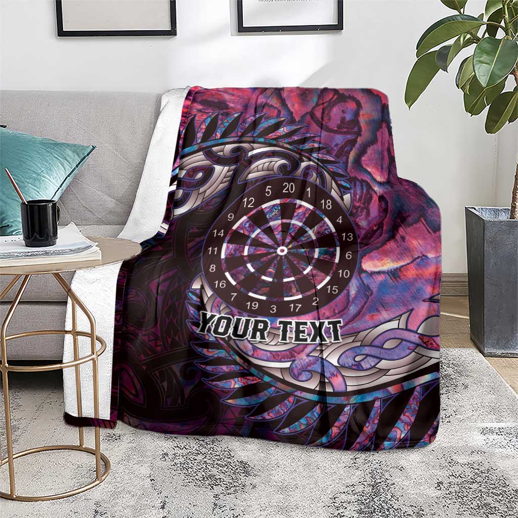 New Zealand Darts Personalised Blanket Aotearoa Silver Fern Pink Papua Shell Spirit
