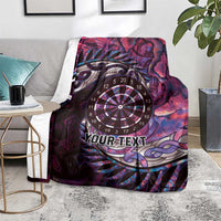 New Zealand Darts Personalised Blanket Aotearoa Silver Fern Pink Papua Shell Spirit