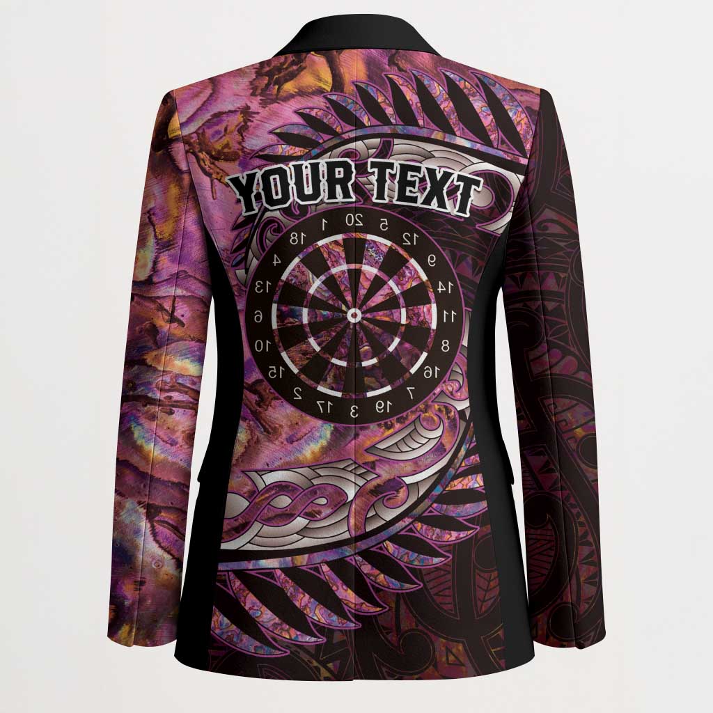 New Zealand Darts Personalised Blazer Aotearoa Silver Fern Pink Papua Shell Spirit LT9 - Polynesian Pride