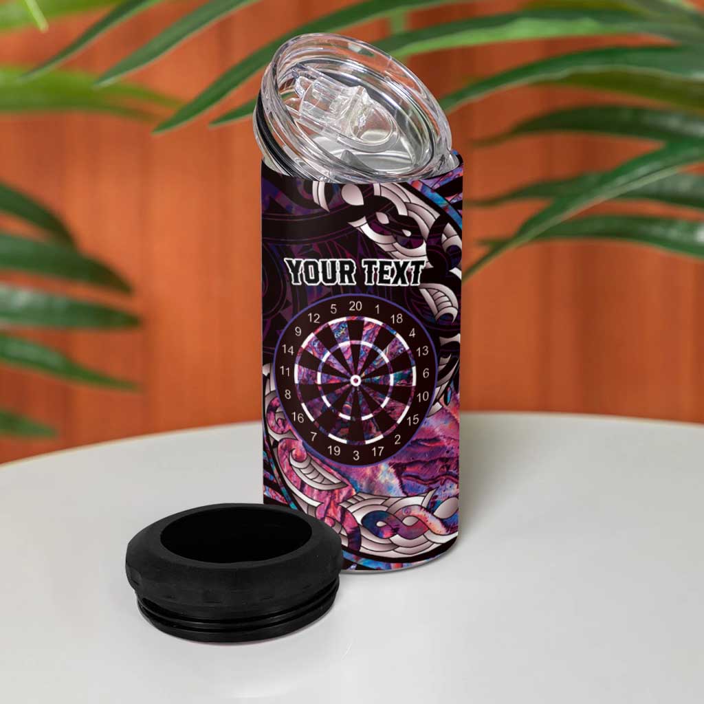 New Zealand Darts Personalised 4 in 1 Can Cooler Tumbler Aotearoa Silver Fern Pink Papua Shell Spirit LT9 - Polynesian Pride