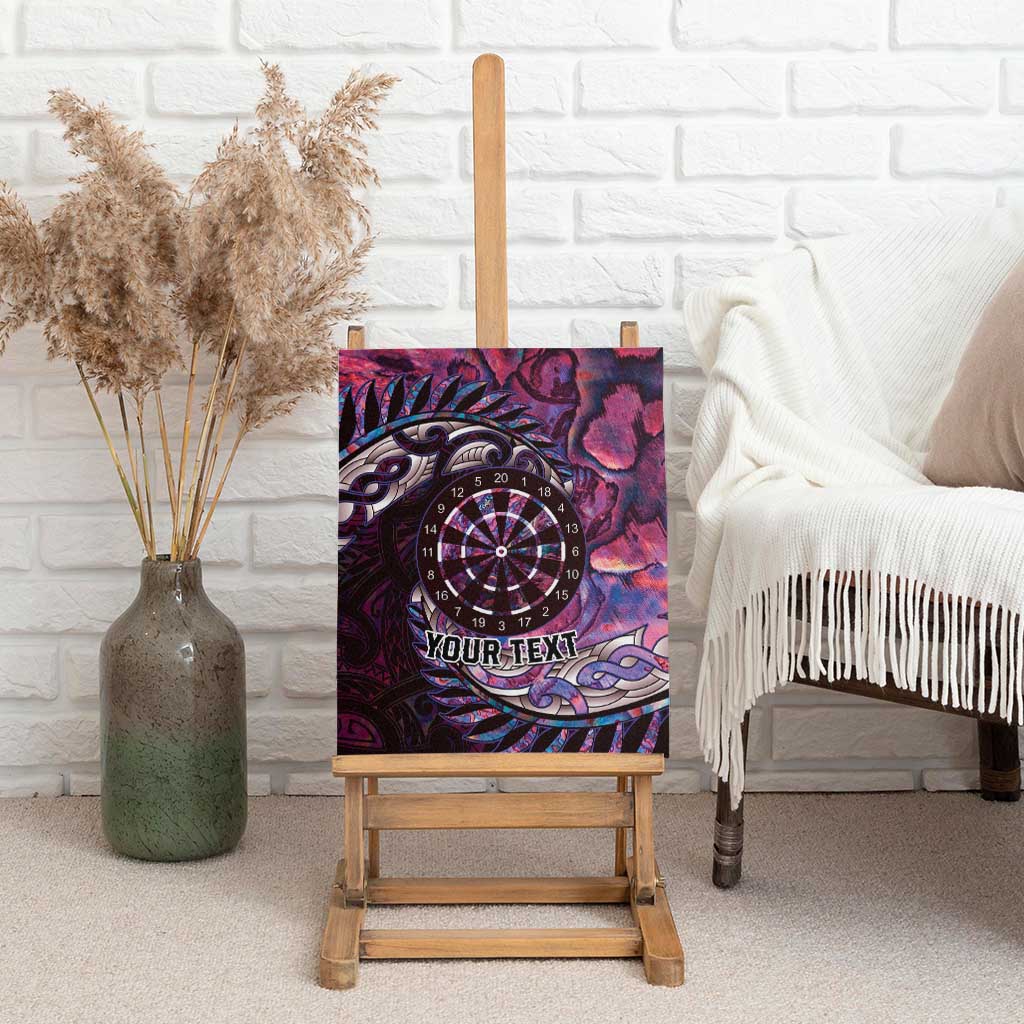New Zealand Darts Personalised Canvas Wall Art Aotearoa Silver Fern Pink Papua Shell Spirit