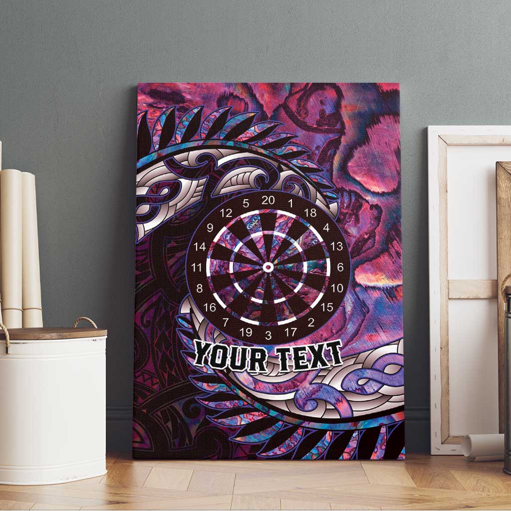 New Zealand Darts Personalised Canvas Wall Art Aotearoa Silver Fern Pink Papua Shell Spirit