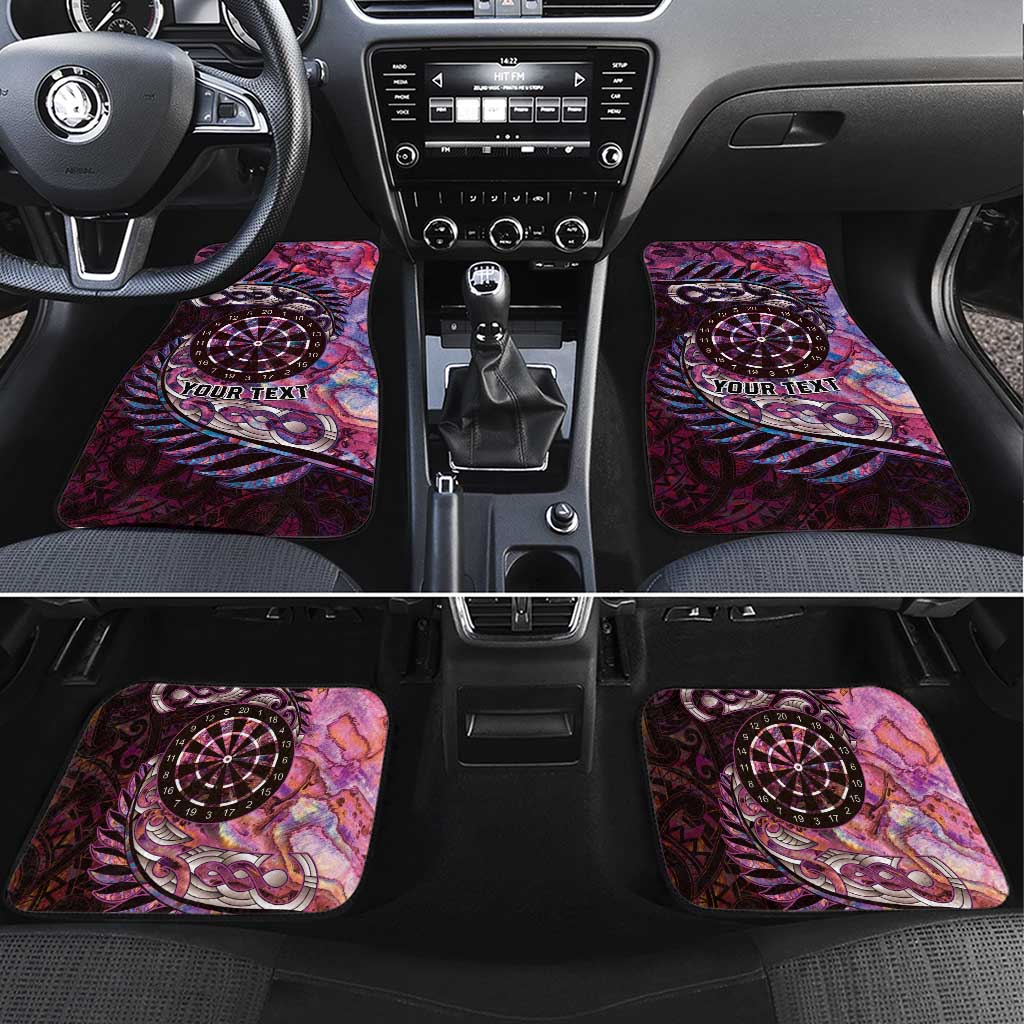 New Zealand Darts Personalised Car Mats Aotearoa Silver Fern Pink Papua Shell Spirit