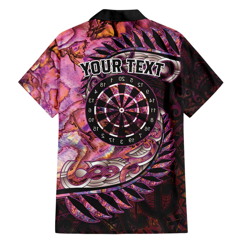 New Zealand Darts Personalised Family Matching Long Sleeve Bodycon Dress and Hawaiian Shirt Aotearoa Silver Fern Pink Papua Shell Spirit LT9 - Polynesian Pride