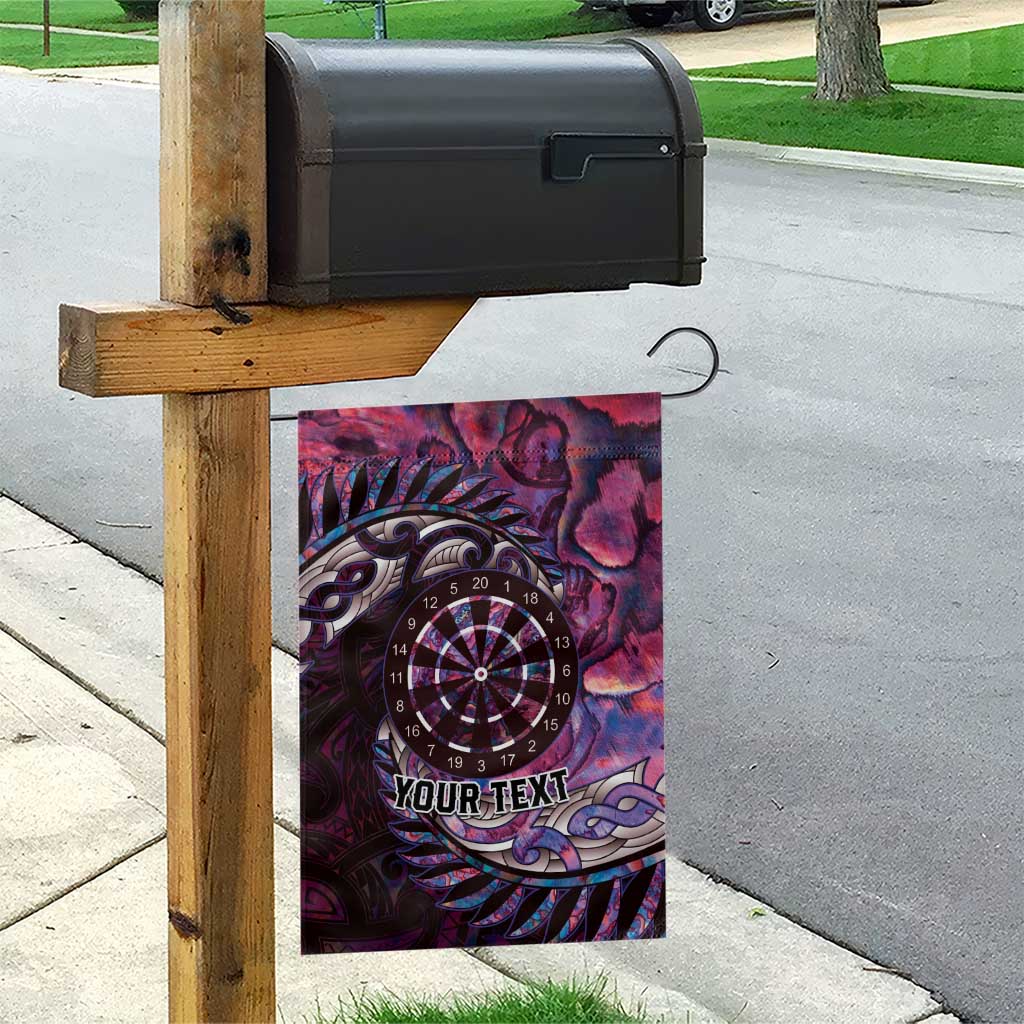 New Zealand Darts Personalised Garden Flag Aotearoa Silver Fern Pink Papua Shell Spirit