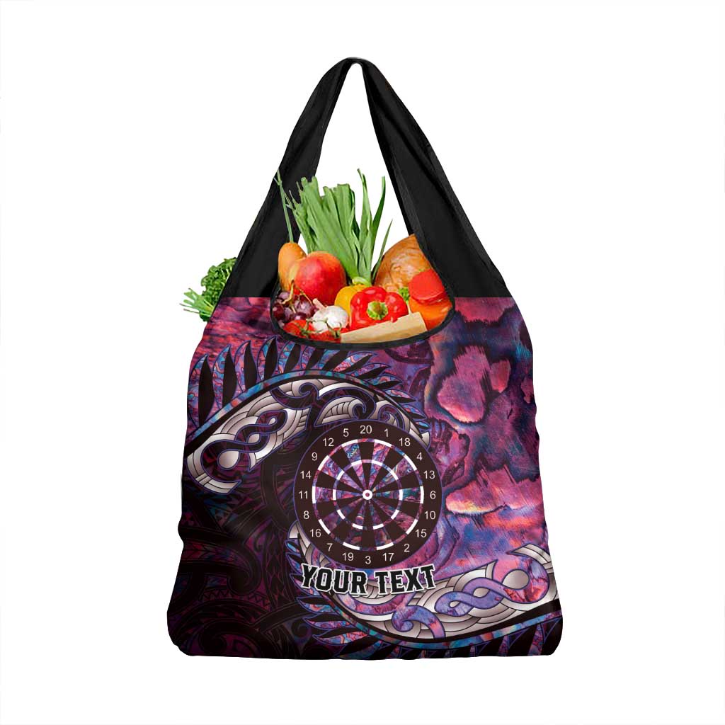 New Zealand Darts Personalised Grocery Bag Aotearoa Silver Fern Pink Papua Shell Spirit LT9 1-pack One Size Pink - Polynesian Pride