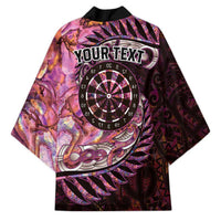 New Zealand Darts Personalised Kimono Aotearoa Silver Fern Pink Papua Shell Spirit - Polynesian Pride