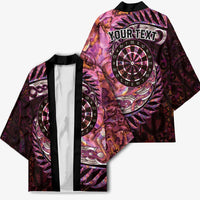 New Zealand Darts Personalised Kimono Aotearoa Silver Fern Pink Papua Shell Spirit - Polynesian Pride