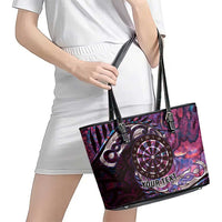 New Zealand Darts Personalised Leather Tote Bag Aotearoa Silver Fern Pink Papua Shell Spirit LT9 - Polynesian Pride
