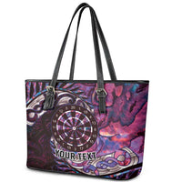 New Zealand Darts Personalised Leather Tote Bag Aotearoa Silver Fern Pink Papua Shell Spirit LT9 - Polynesian Pride