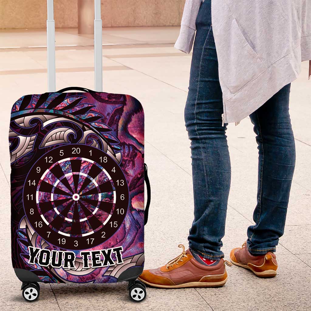 New Zealand Darts Personalised Luggage Cover Aotearoa Silver Fern Pink Papua Shell Spirit