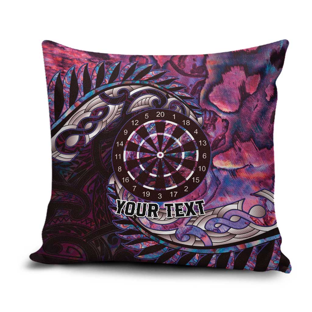 New Zealand Darts Personalised Pillow Cover Aotearoa Silver Fern Pink Papua Shell Spirit LT9 Pink - Polynesian Pride