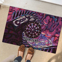 New Zealand Darts Personalised Rubber Doormat Aotearoa Silver Fern Pink Papua Shell Spirit LT9 - Polynesian Pride