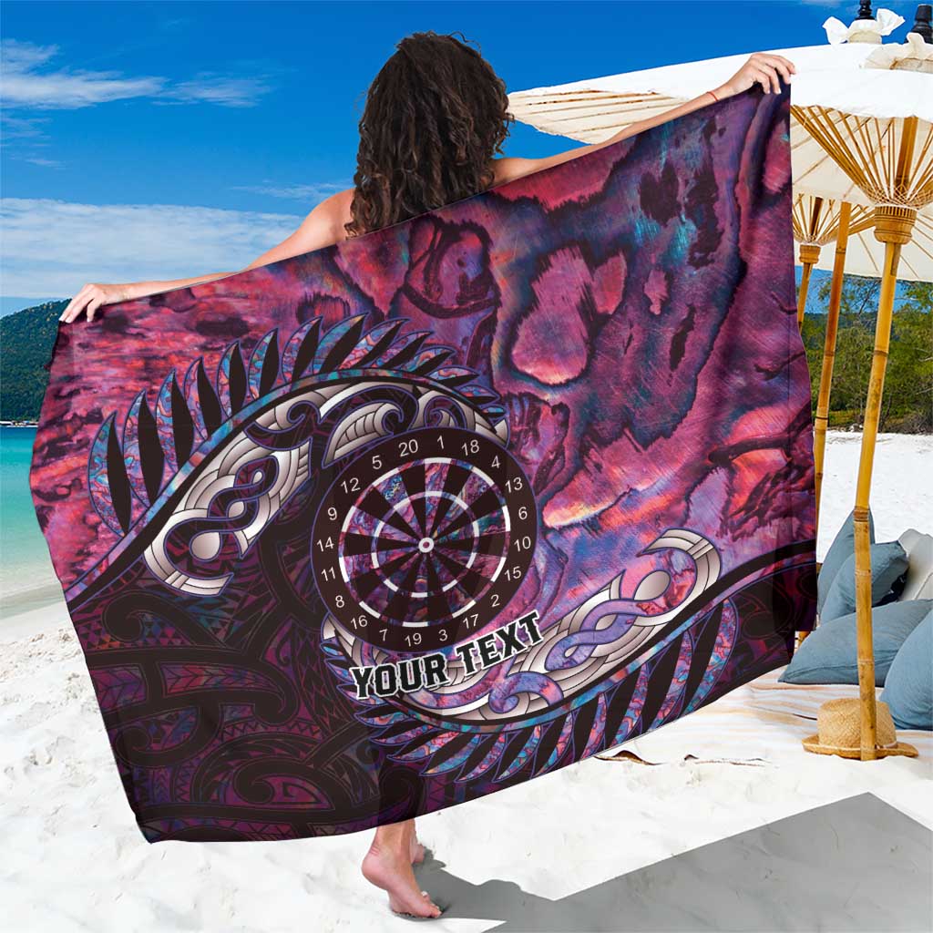 New Zealand Darts Personalised Sarong Aotearoa Silver Fern Pink Papua Shell Spirit