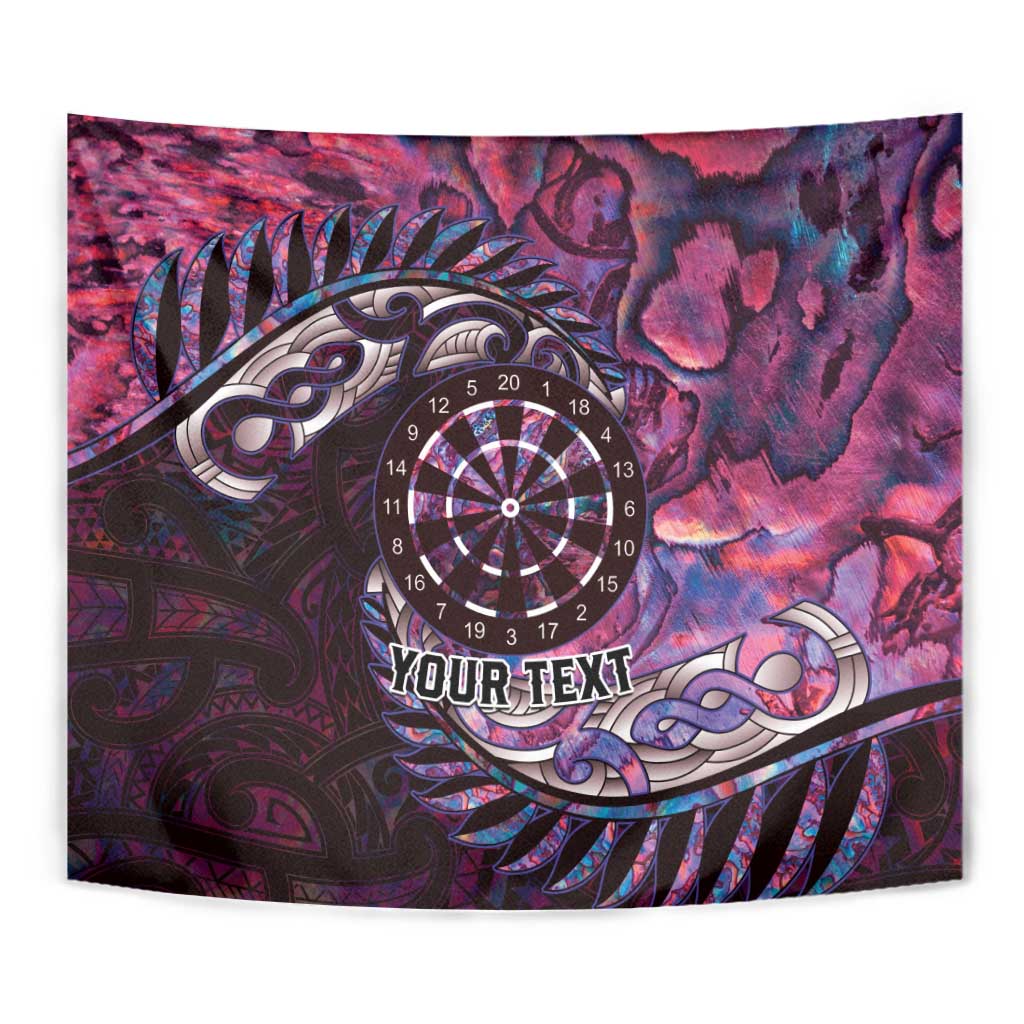 New Zealand Darts Personalised Tapestry Aotearoa Silver Fern Pink Papua Shell Spirit