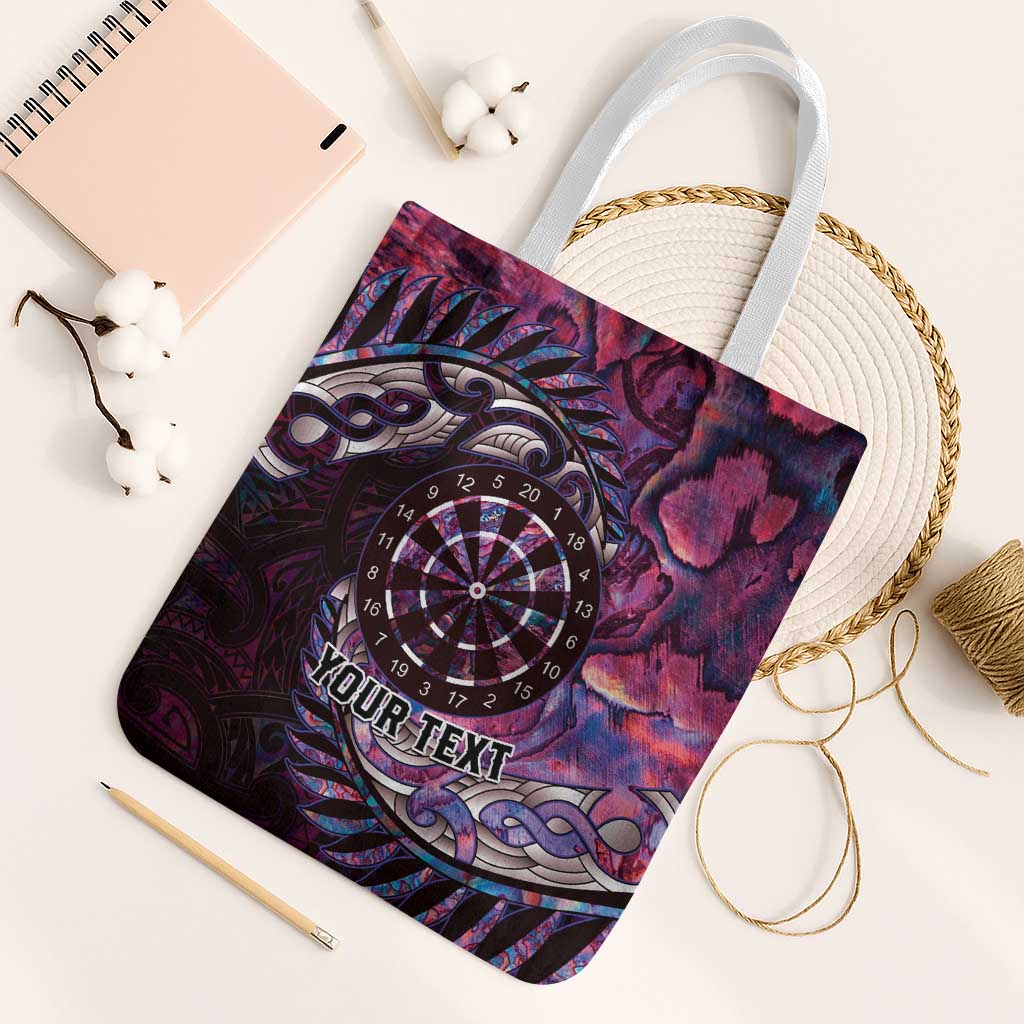 New Zealand Darts Personalised Tote Bag Aotearoa Silver Fern Pink Papua Shell Spirit - Polynesian Pride