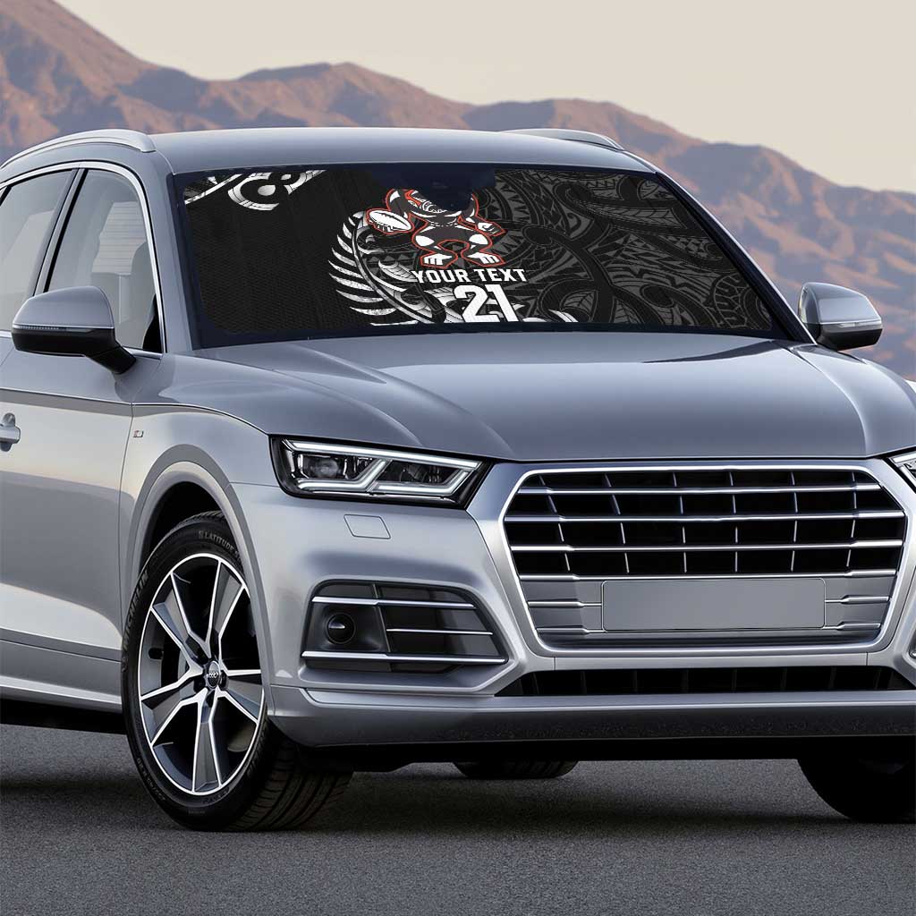 New Zealand Indigenous-Maori Rugby Custom Auto Sun Shade - Polynesian Pride