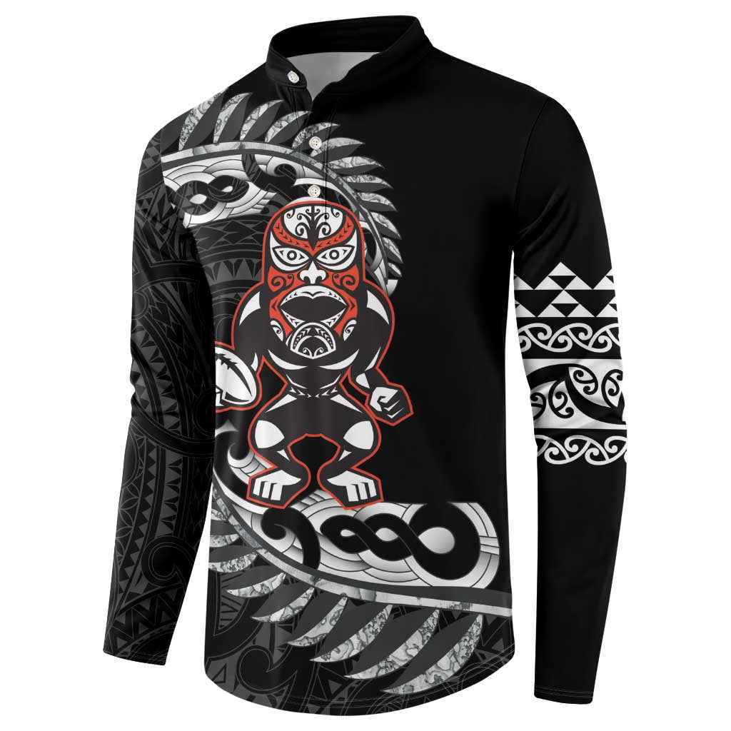 New Zealand Indigenous-Maori Rugby Custom Button Sweatshirt LT9 - Polynesian Pride