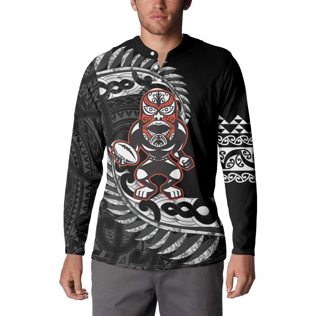 New Zealand Indigenous-Maori Rugby Custom Button Sweatshirt LT9 - Polynesian Pride