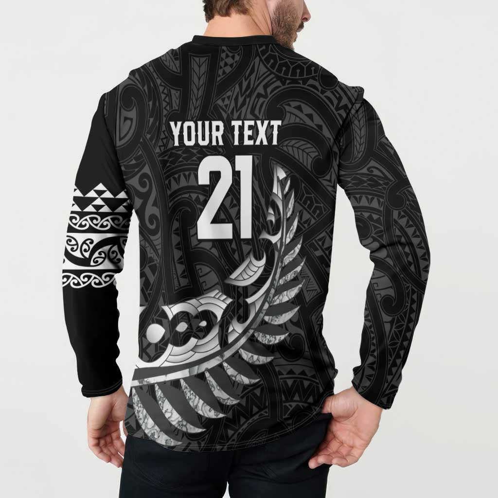 New Zealand Indigenous-Maori Rugby Custom Button Sweatshirt LT9 - Polynesian Pride