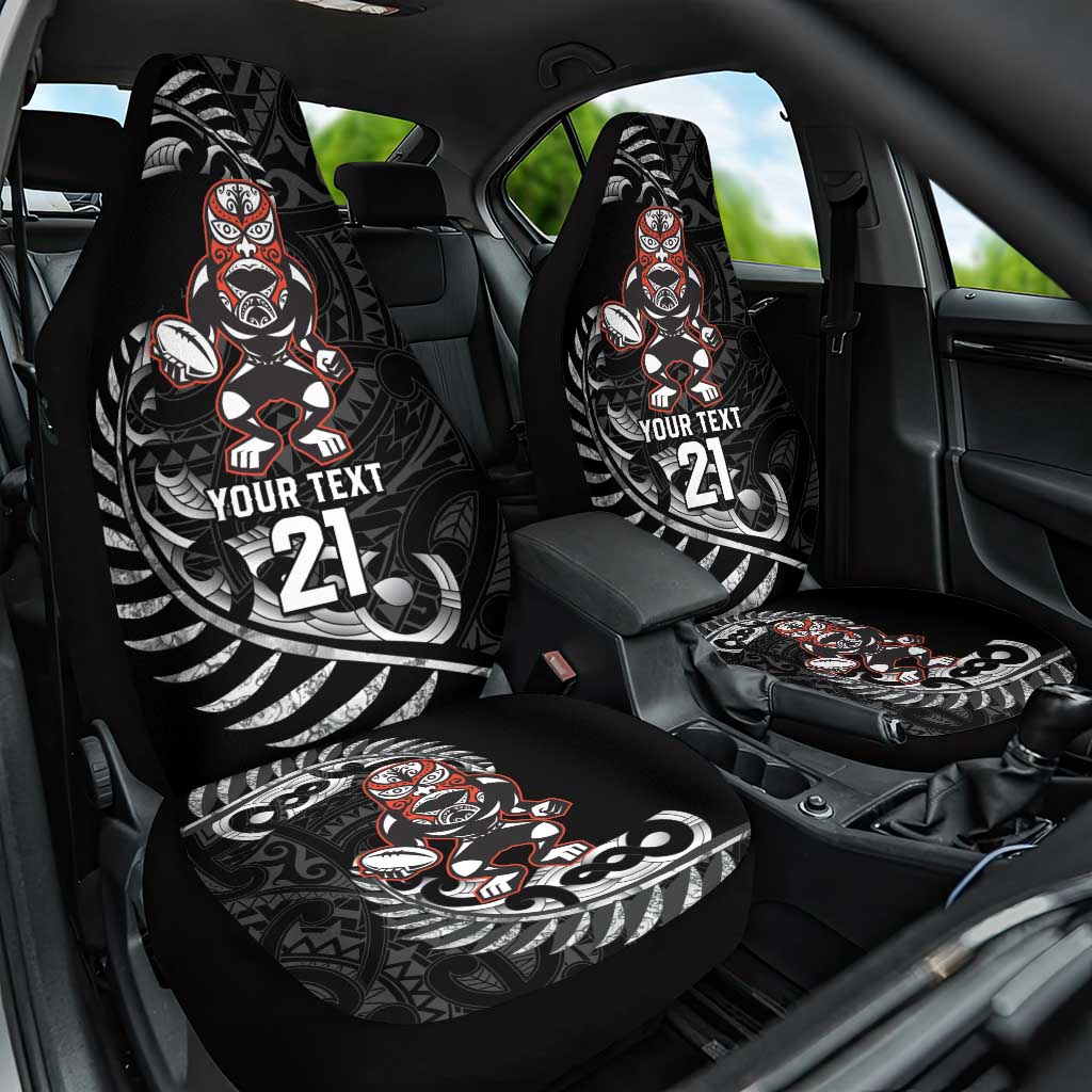 New Zealand Indigenous-Maori Rugby Custom Car Seat Cover LT9 One Size Black - Polynesian Pride