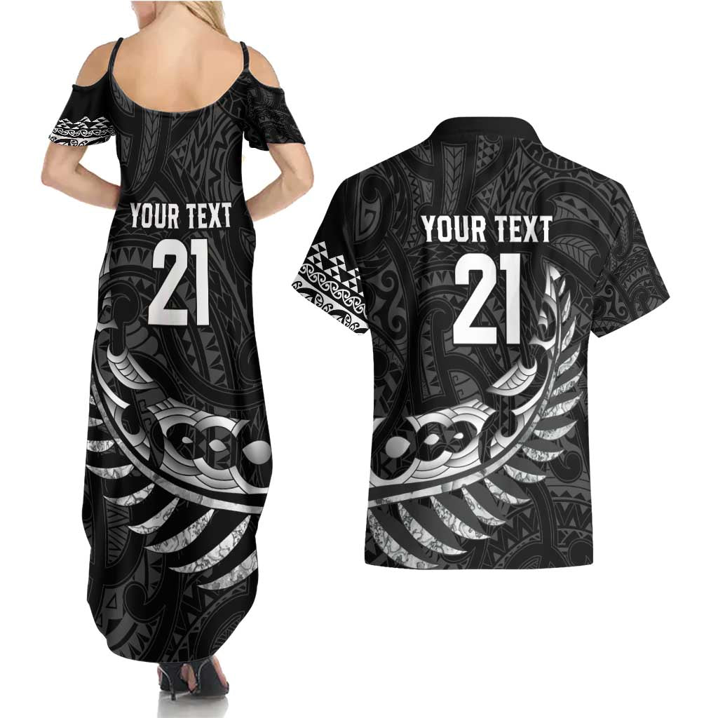 New Zealand Indigenous-Maori Rugby Custom Couples Matching Summer Maxi Dress and Hawaiian Shirt LT9 - Polynesian Pride